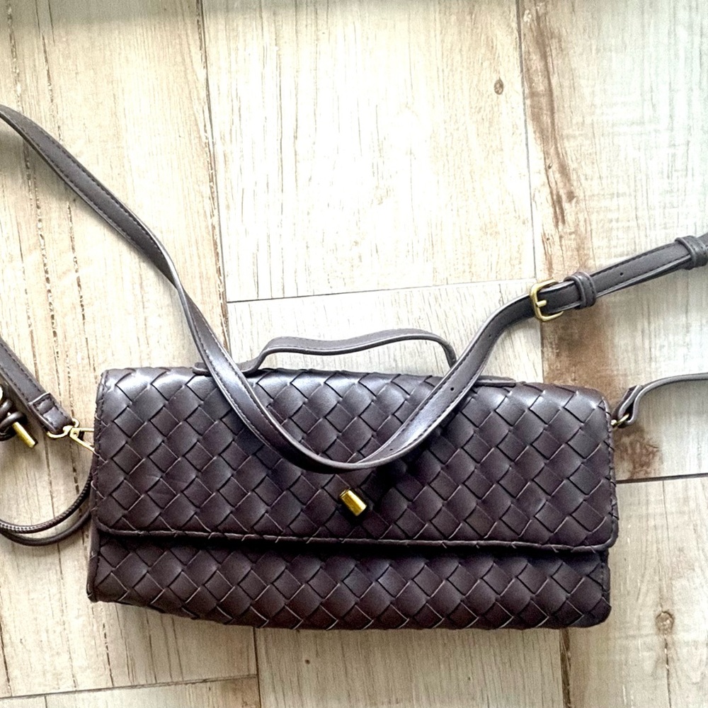 Intrecciato Brown Leather Bag